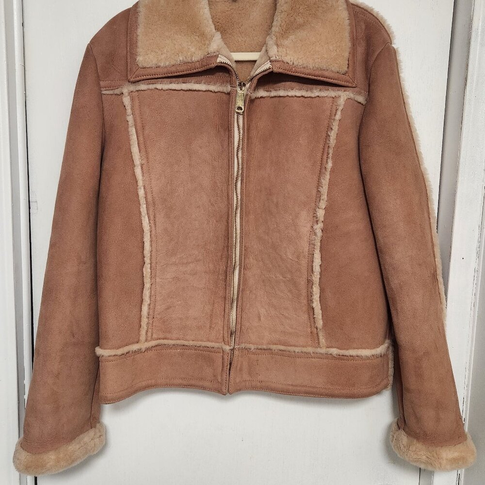 Sheepskin leather sherpa jacket